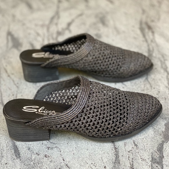 Woven Pointed Toe Slip On Heeled Mule Bootie - Picture 7 of 7